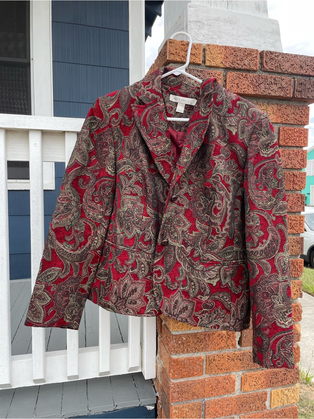 Napa Valley Paisley Tapestry Cropped Blazer | Women’s Size 14